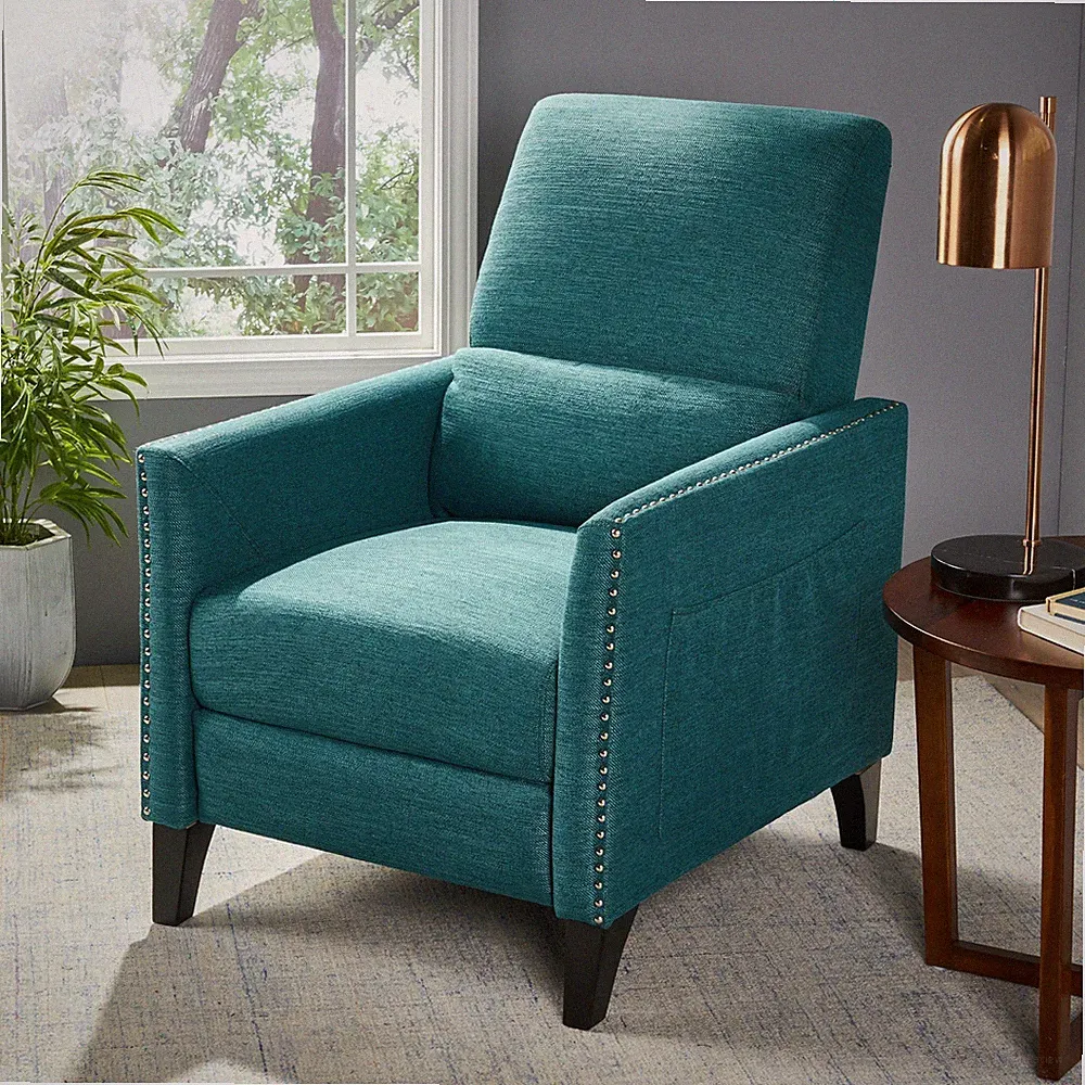 Alexis Contemporary Fabric Push Back Recliner